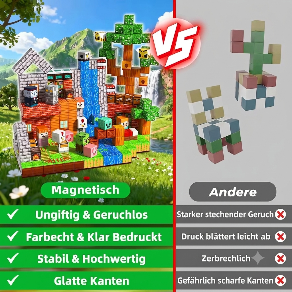 Magnetische Bausteine Set – STEM Konstruktionswürfel für Kinder | SpielTopia