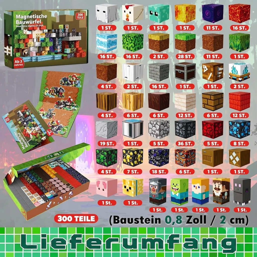 Magnetische Bausteine Set – STEM Konstruktionswürfel für Kinder | SpielTopia