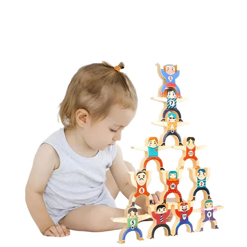 Stapelblöcke für Kinder mit Stickern | Stackie Buddies Bauspielzeug