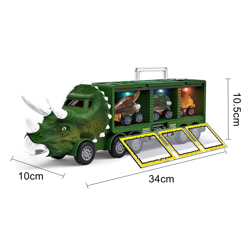 DinoKing Dinosaurier Transporter mit Figuren für Kinder | Beschäftigt Kinder selbstständig