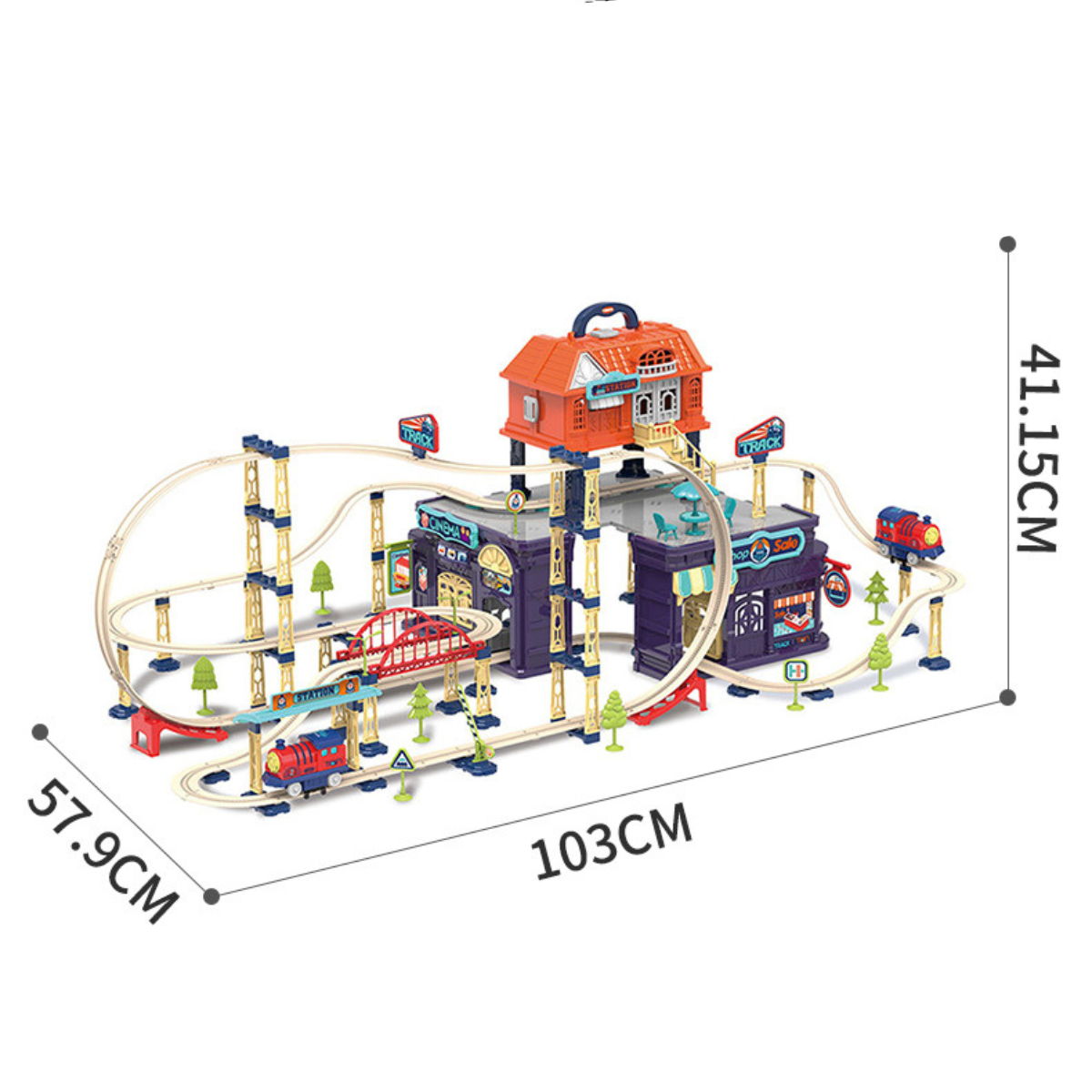 Eisenbahn Set mit Brücken für Kinder | Fördert Kreativität beim Bauen