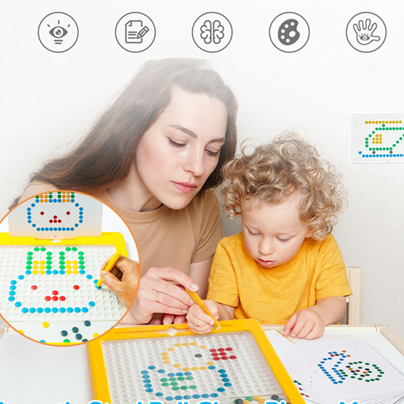 Magnetix MagnaBoard | Magnetisches Zeichenbrett für Kinder – Pädagogisches Spielzeug mit bunten Knöpfen und leichtem Design