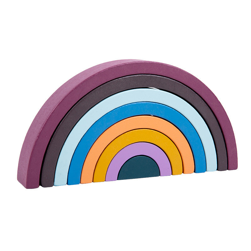 Regenbogen Stapelspielzeug aus Holz | Balance & Farben