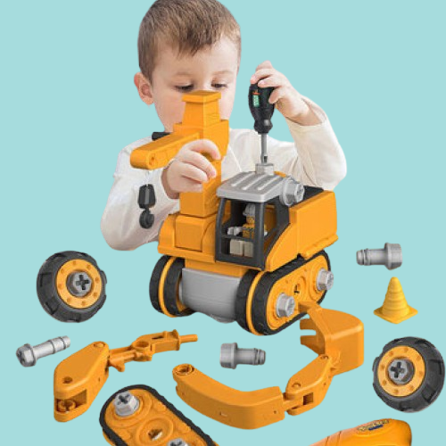 Konstruktionsspielzeug mit Bohrer für Kinder | Build-n-Play Bauset