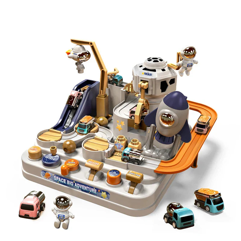 GalaxyTrack Weltraum-Spielset mit Bahn & Garage für Kinder | Weckt die Fantasie