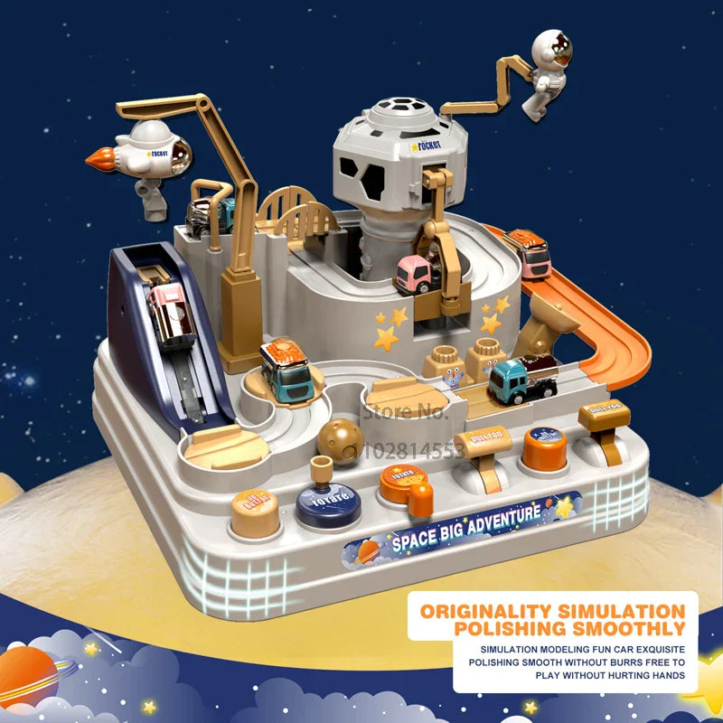 GalaxyTrack Weltraum-Spielset mit Bahn & Garage für Kinder | Weckt die Fantasie