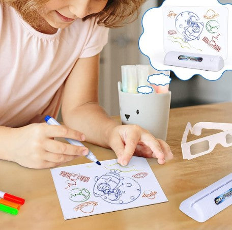 Magic 3D Zeichenbrett | Kreatives Zeichnen lernen - LED-Lichteffekte für Kinder