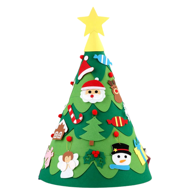 DIY Filz-Weihnachtsbaum für Kinder | Zum Schmücken, 28 Anhänger