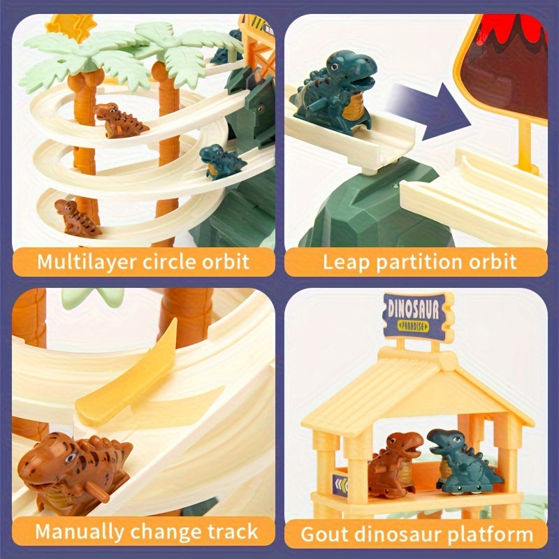 DinoLoop Dinosaurier-Kletterbahn mit Vulkan für Kinder | Stundenlanger Spielspaß