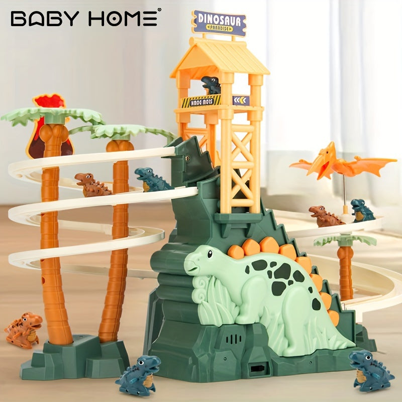 DinoLoop Dinosaurier-Kletterbahn mit Vulkan für Kinder | Stundenlanger Spielspaß