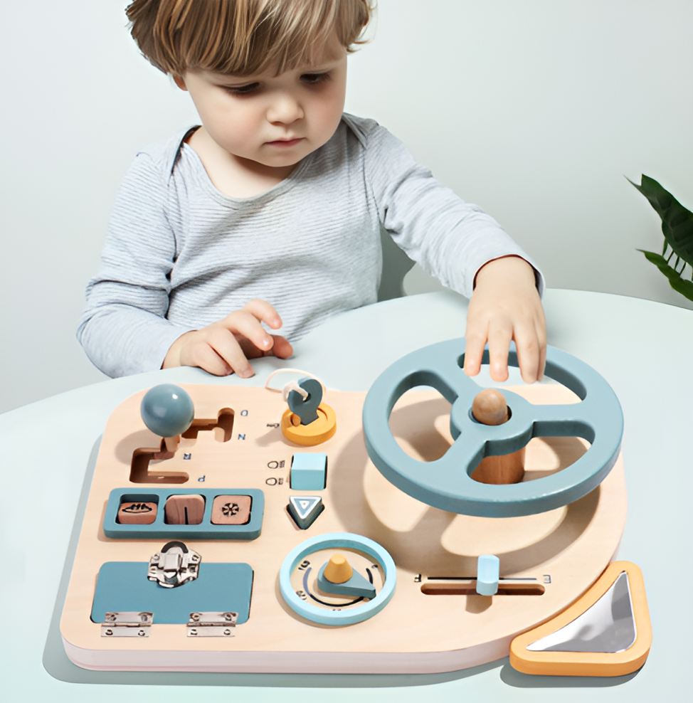 BusyCar | Entwicklungsfähigkeiten unterwegs - Montessori Auto-Beschäftigungsbrett