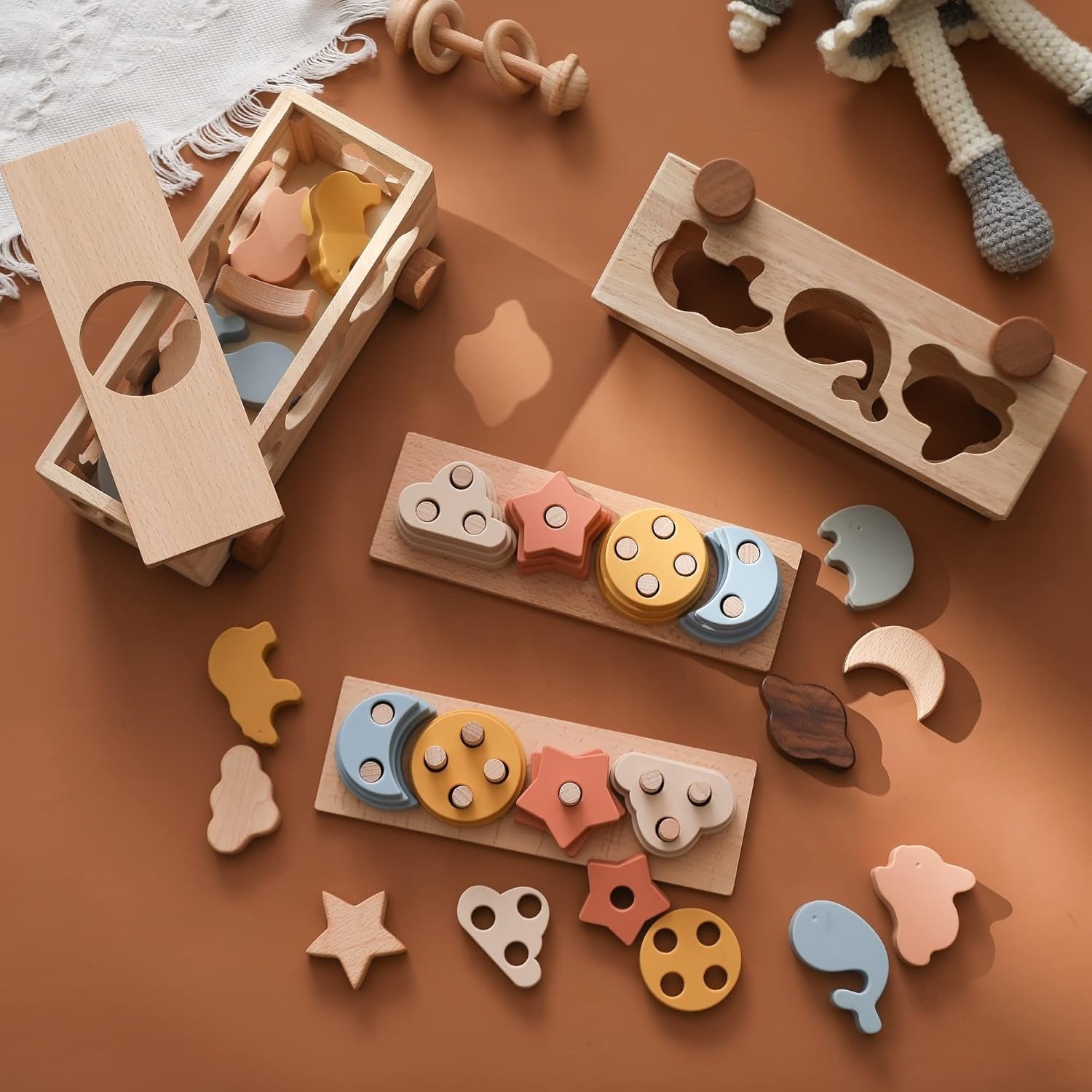 Silikon Stapelspielzeug für Babys | Montessori ab 6 Monaten