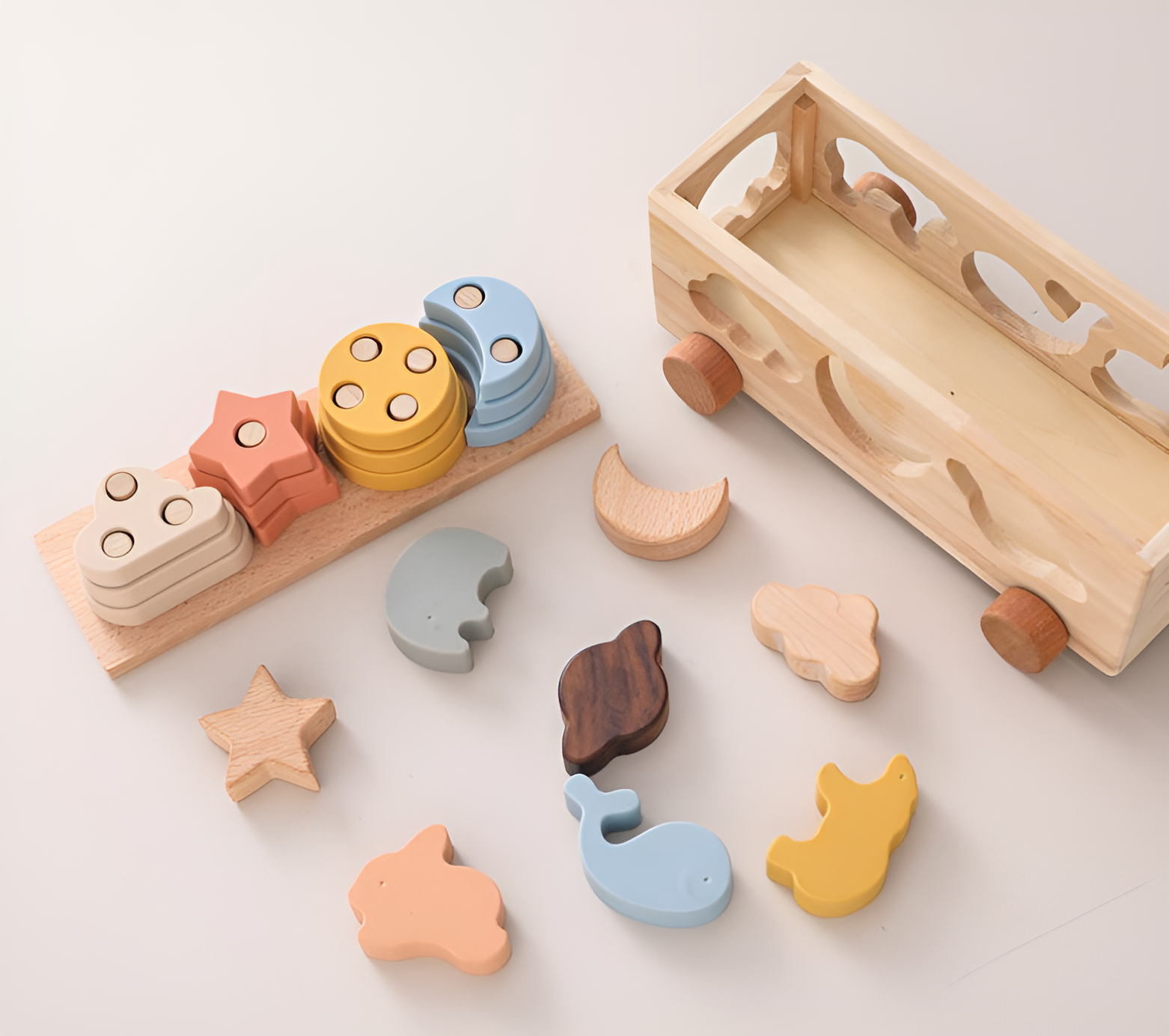 Silikon Stapelspielzeug für Babys | Montessori ab 6 Monaten