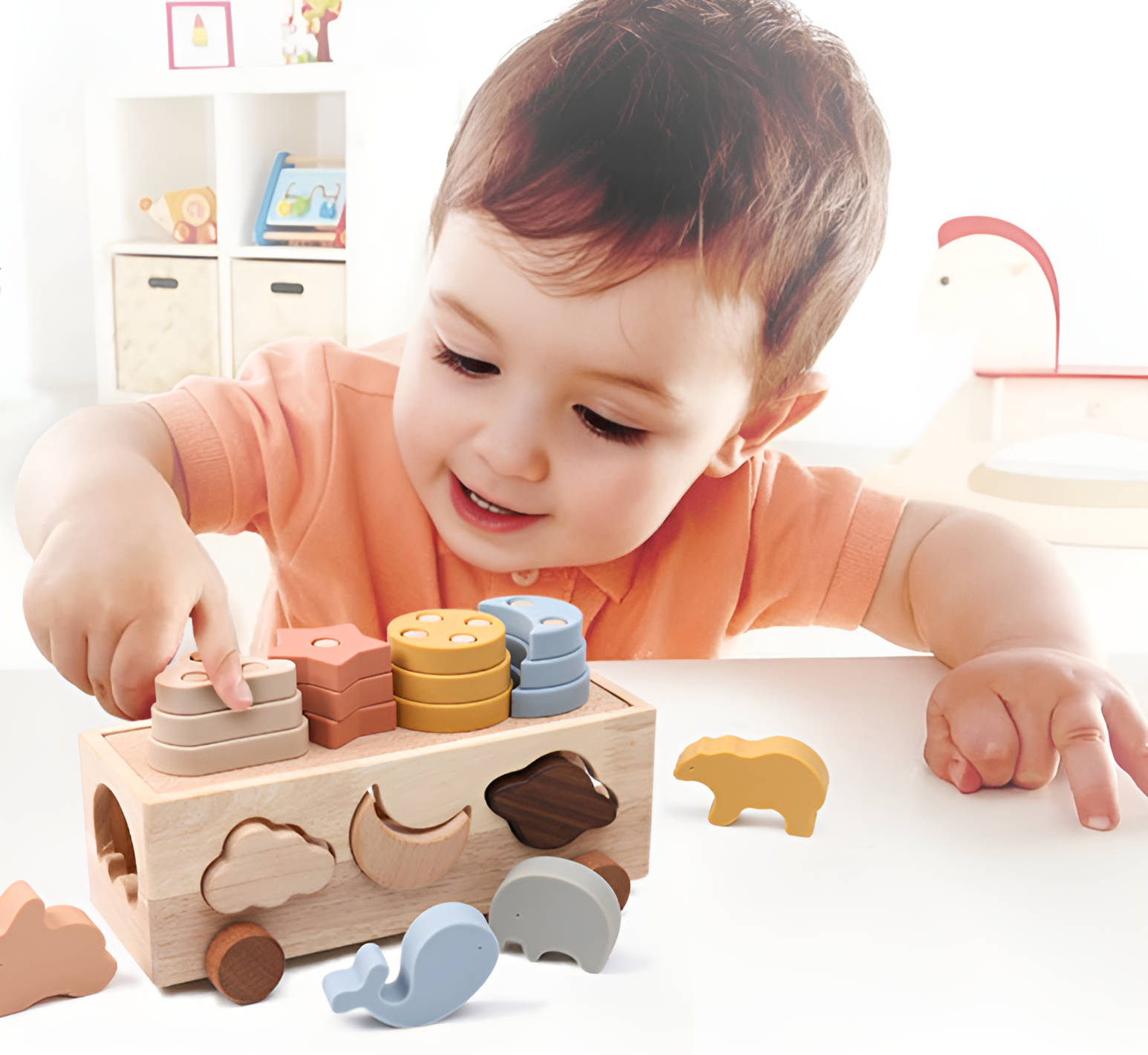 Silikon Stapelspielzeug für Babys | Montessori ab 6 Monaten