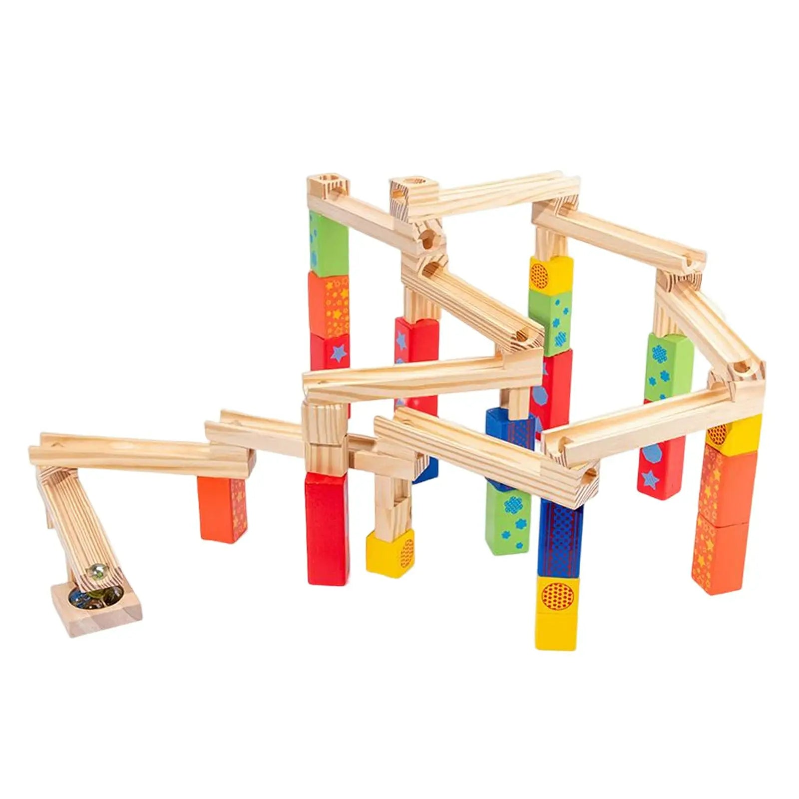Holz-Murmelbahn für Kinder | 60-teiliges Bauset BuildRoller