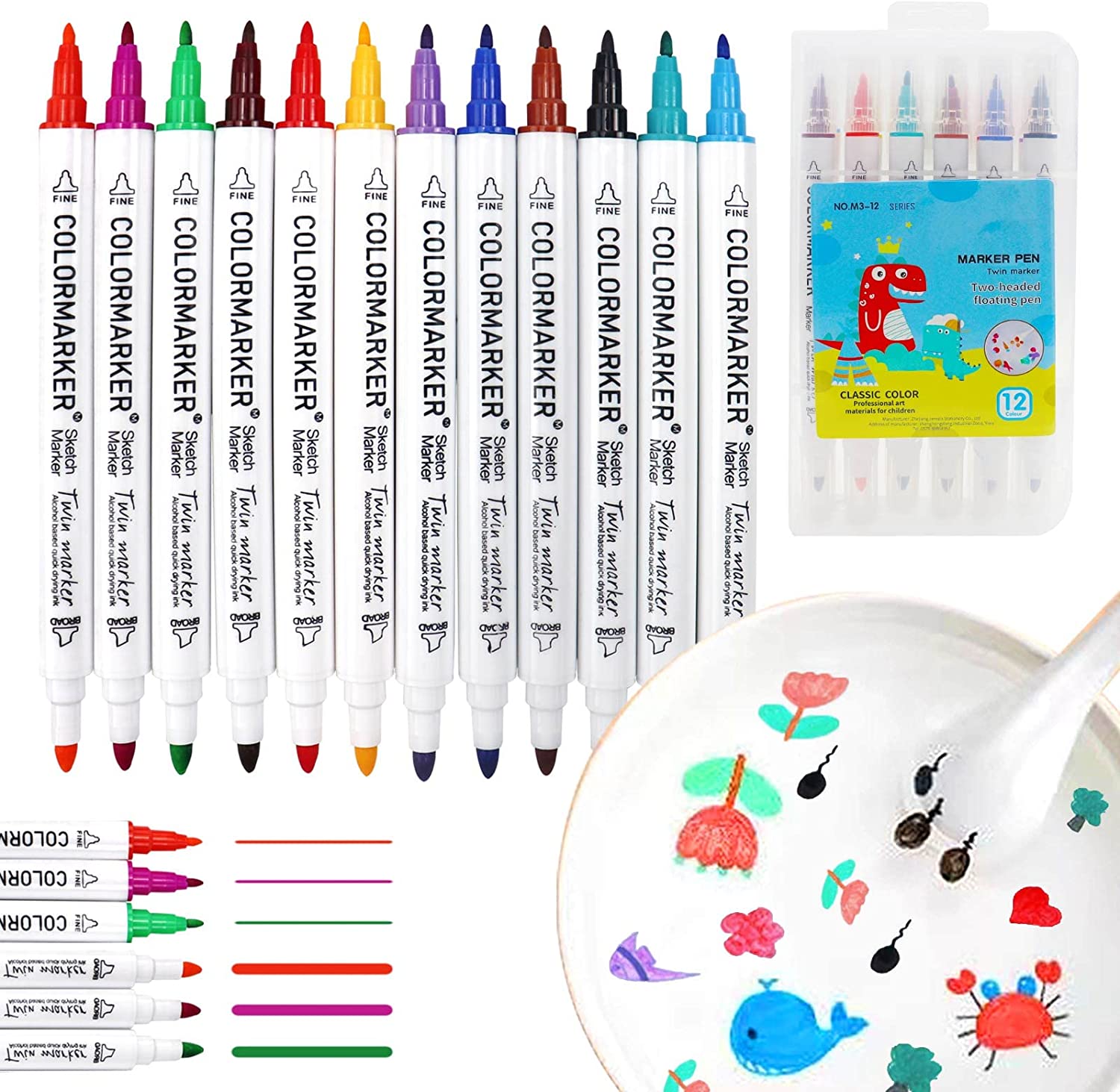 Waterpaint Magische Stifte-Set | Kunst im Wasser erschaffen - inklusive GRATIS keramischer Löffel
