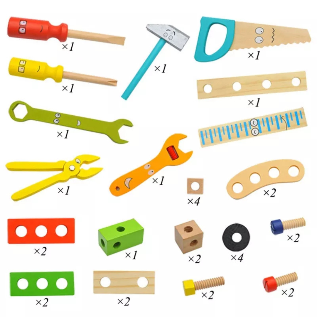 Kinder-Werkzeugkasten mit Werkzeug | Spielzeug-Werkzeugset TinyFix