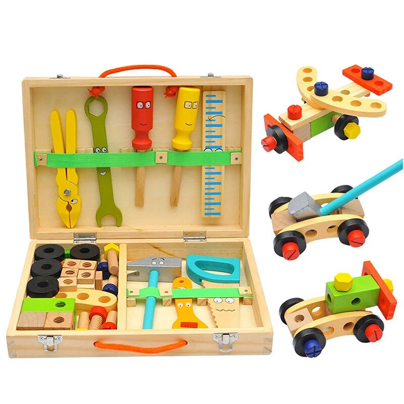 Montessori Bauset für Kinder | Kreativer Baumeister mit Koffer