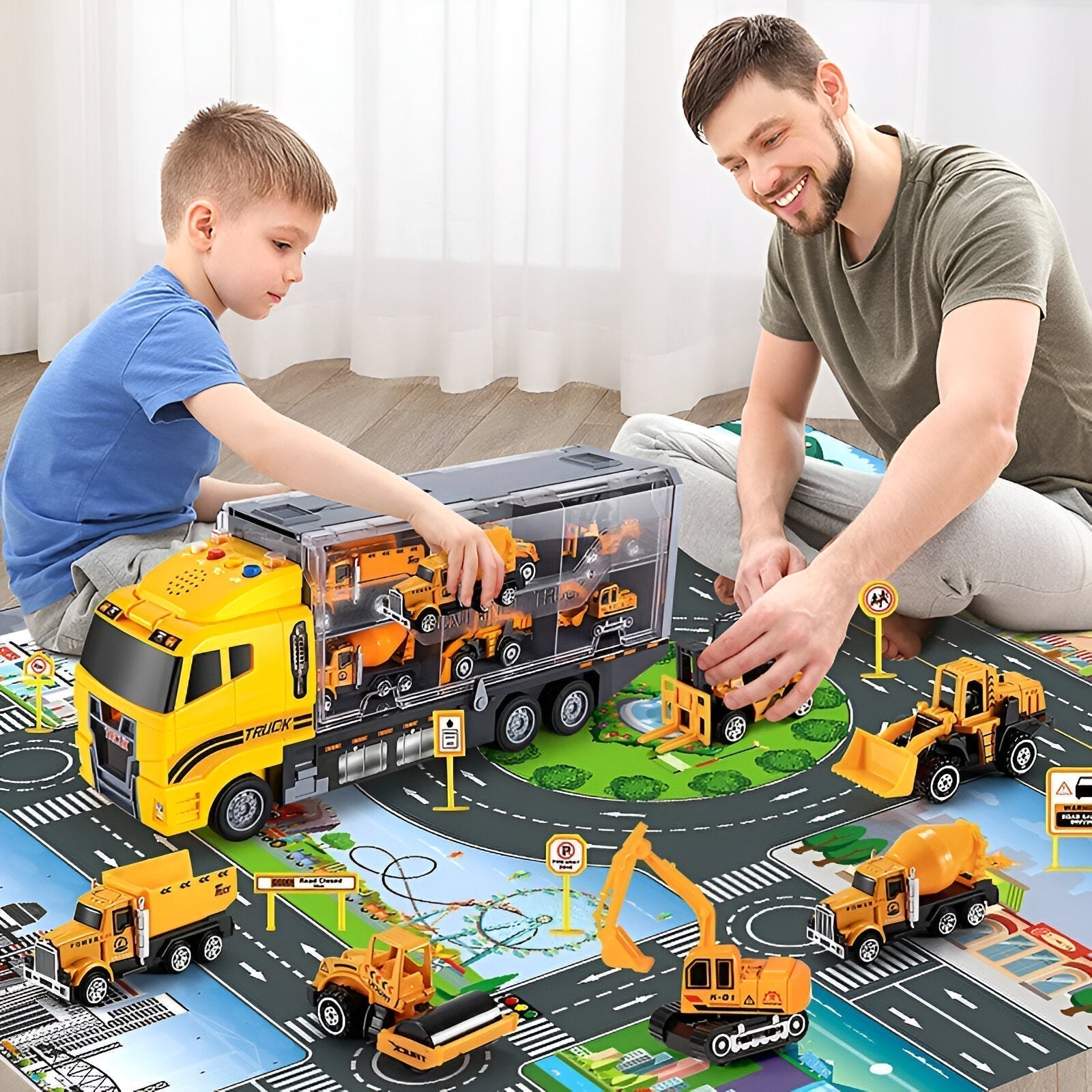 MiniMover | Kreativer Bauspaß für Kinder - Spielzeugset mit Die-Cast-Fahrzeugen