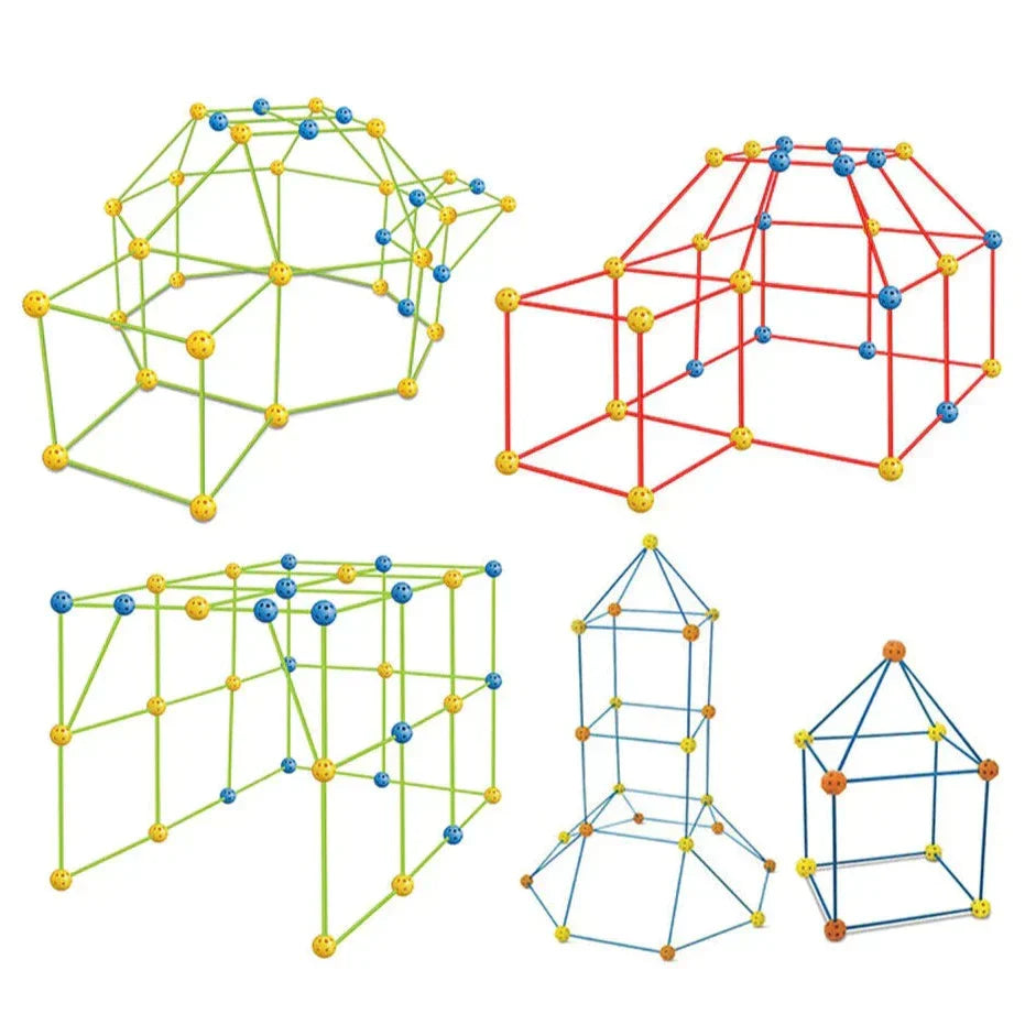 Bau-Set Höhle & Festung für Kinder | Stangen-Konstruktionsset