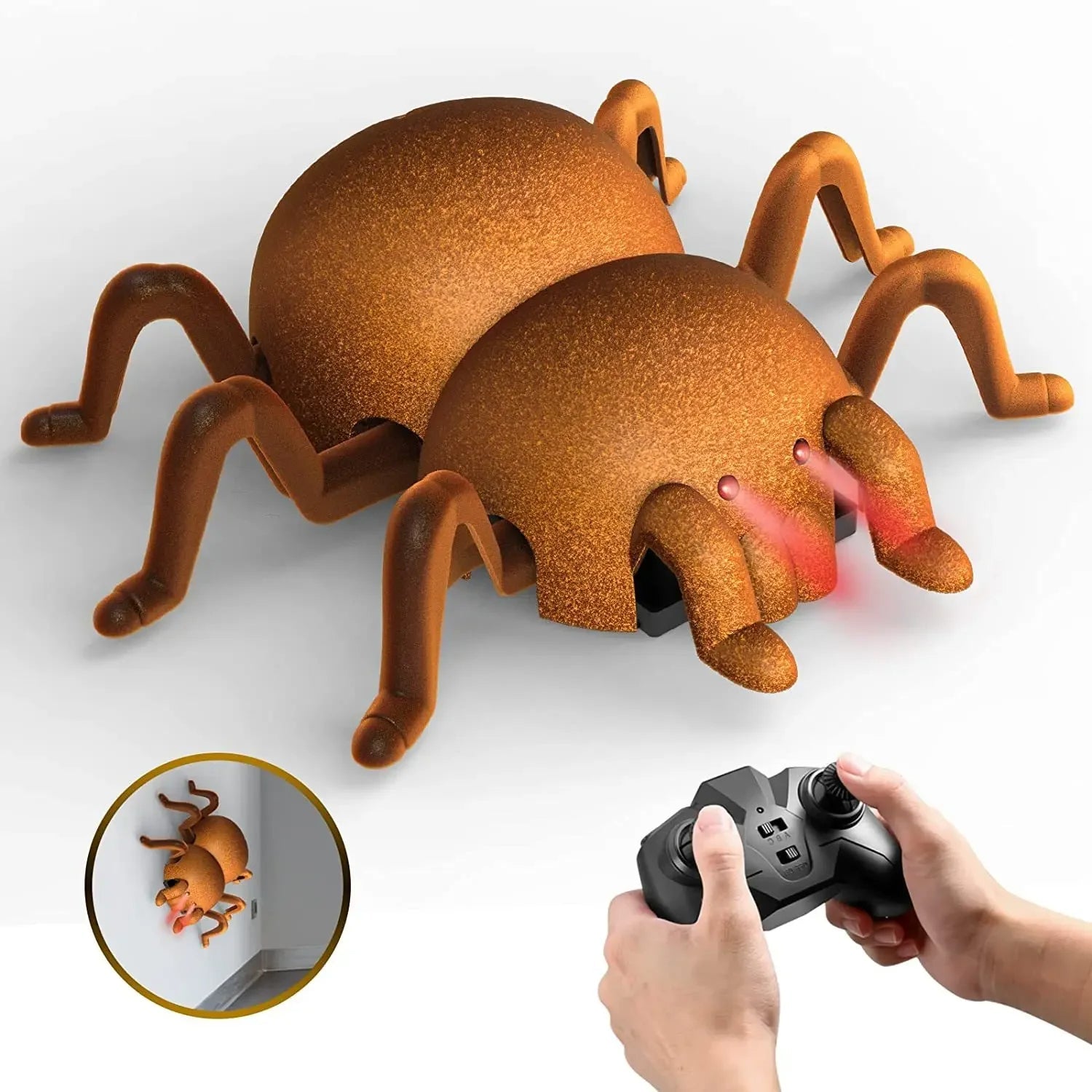 Gruseliger Kriecher | Die ultimative Schreckreaktion - Wandkletternde RC-Spinne für spannende Streiche!