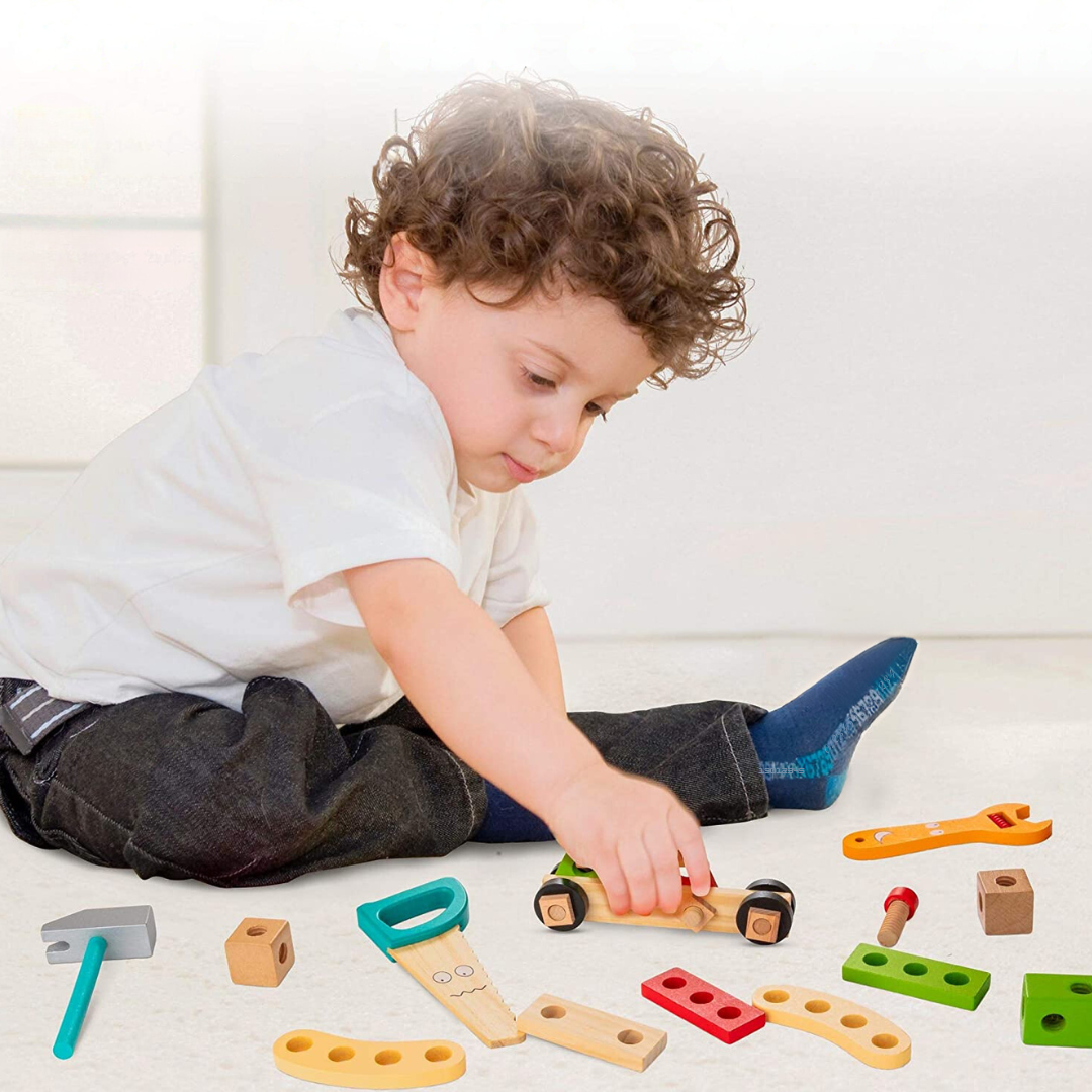 Kinder-Werkzeugkasten mit Werkzeug | Spielzeug-Werkzeugset TinyFix